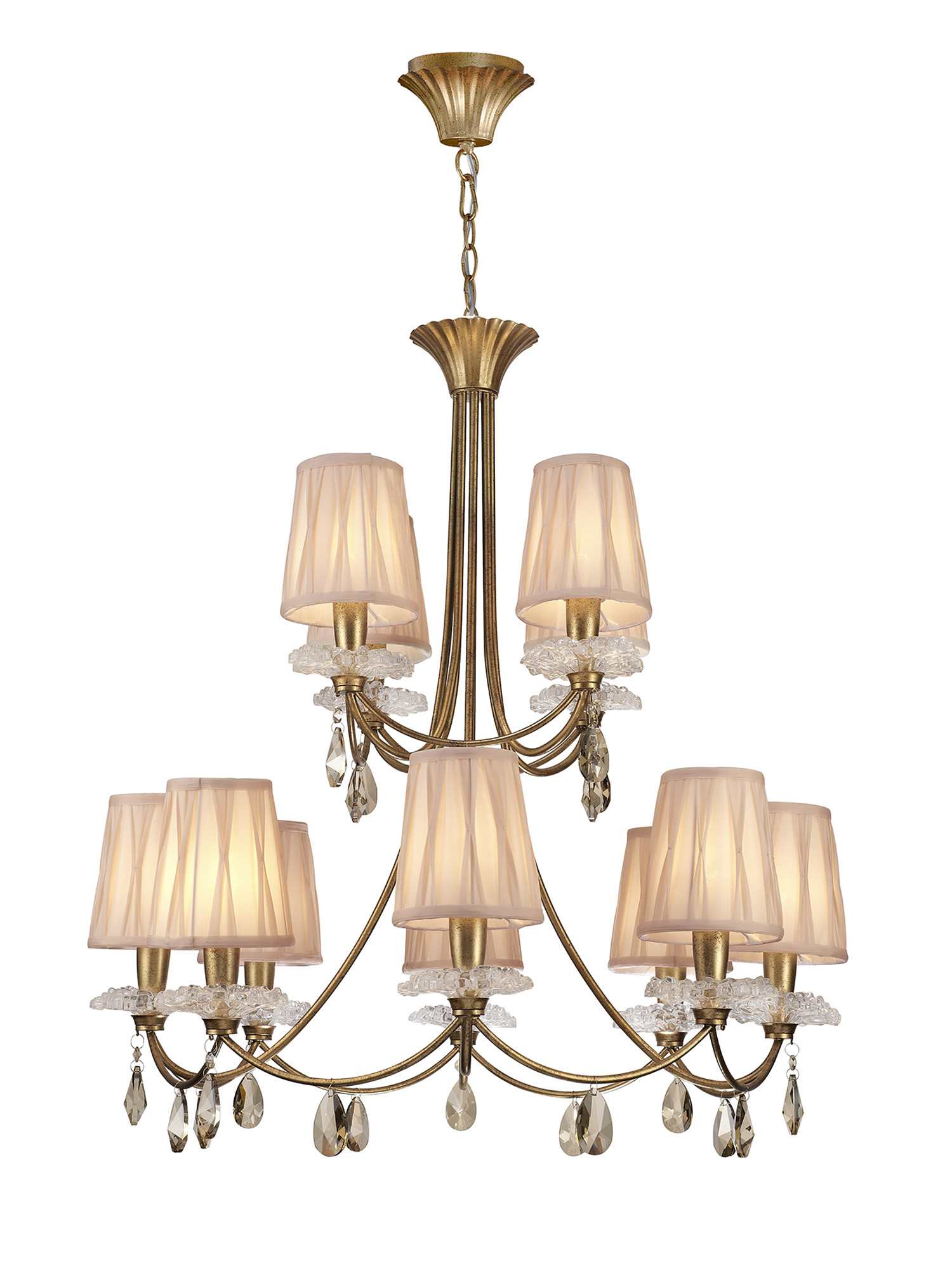 M6290  Sophie Pendant Round 8+4 Light Gold Painted